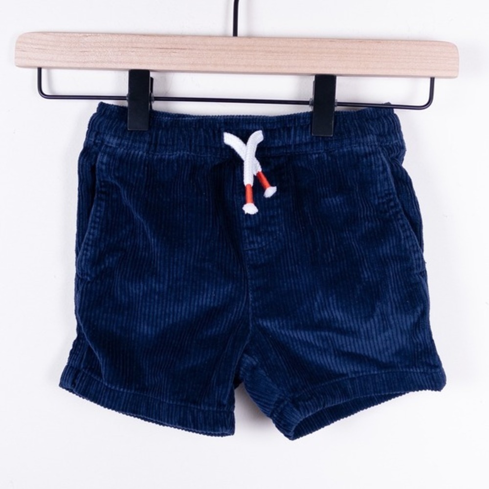 Mini Boden Corduroy Shorts Toddler 18-24M Navy Blue Drawstring Elastic Waist